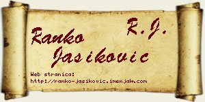 Ranko Jasiković vizit kartica